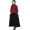 Women's wine red top+long skirt