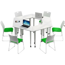 Hexagon Group Physical Activity Table And Chairs Splicing Coaching Class Classroom Fine Arts Learning Desks Trapezoidal Training Table Reading Table