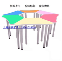New Splicing Meeting Room Table And Chairs Combined Creative Color Training Table Group Activities Table Coaching Class Institution Desks