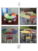 Training Course Class Table And Chairs Kindergarten Country School Table One-on-one Tutoring Table Hexagon Fine Arts Class Remedial Class Table And Chairs