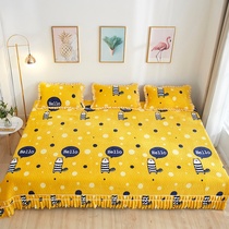 Floor Kang cover rural tatami bed cover one bed skirt European bed cover single large Kang shake sound bed sheets thickened three pieces