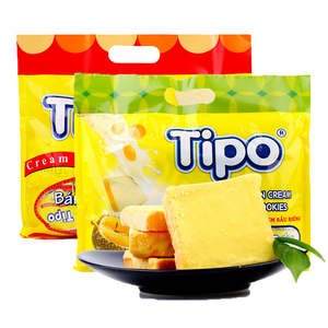 豐靈tipo面包干組合裝300g*2包 越南進口tipo雞蛋牛奶/榴蓮面包干