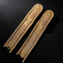 Silver Manqi boy suit suit epaulettes childrens dress model catwalk brooch accessories little boy costume