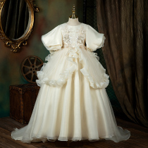 Childrens evening dress Princess dress high-end model catwalk flower girl girl host piano playing dress girl