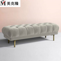 Nordic Velvet Cloth Art Changing Shoes Stool LONG BRIEF MODERN LIVING ROOM SOFA STOOL BEDROOM BED TAILSTOOL CLOAKROOM STOOL