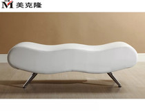 Nordic light lavish art changing shoes stool rice white Alien sofa Stool Cloister leather bed tail stool Convex Concave