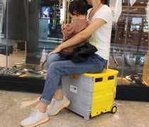 Plastic foldable shopping cart with cover portable vegetable trolley trolley car car backup storage box