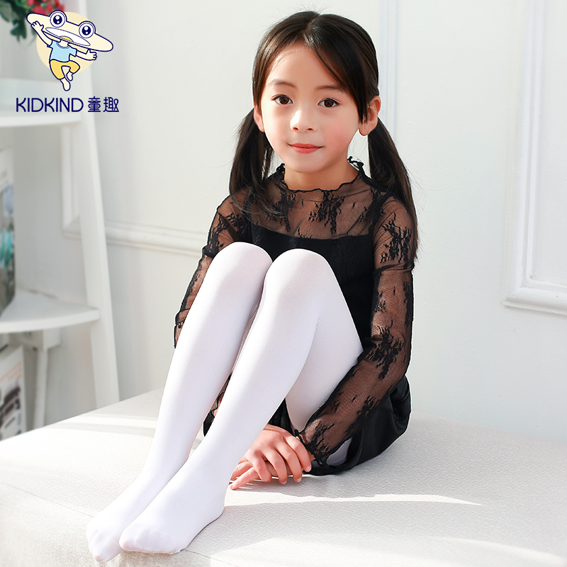 儿童连裤袜白色跳舞蹈袜子1女童2打底裤3春秋款4薄款5练功6岁表演