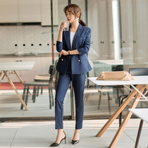 Fall winter suit suit female senior feeling commuting professional Korean version of plaid temperament winter thick professional wool suit