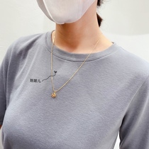widelia Korean version simple smiley face pendant smile medium and long chain ins net red necklace clavicle chain gold net red