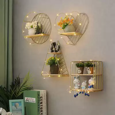 Nordic ins style Bedroom wall decoration Creative shelf Living room dining room wall wall decoration Wall hanging parts