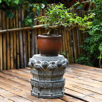 New Chinese-style homestay farmhouse lotus courtyard villa entrance garden landscape decoration decoration artificial stone pier base