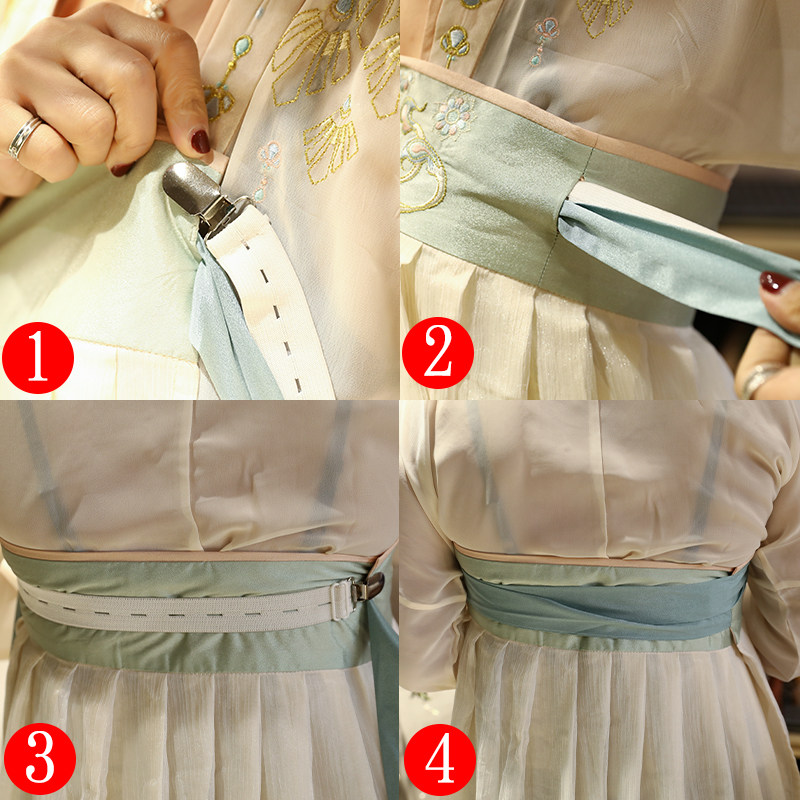 防掉带汉服防掉神器齐胸襦裙防滑扣一片式两片式襦裙松紧带防掉扣