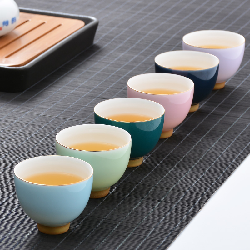 Small ceramic cups 6 pack sample tea cup tea masters cup, single CPU Japanese kung fu tea sets glass box