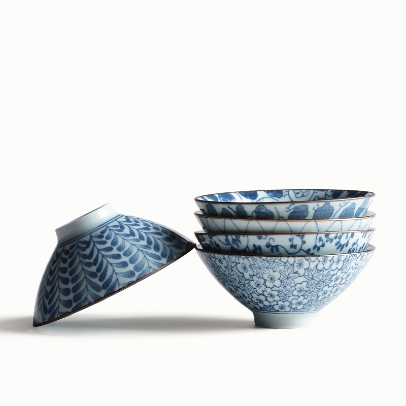 Blue and white porcelain ceramic kung fu master cup single CPU noggin single hat sample tea cup tea bowl, Japanese tea set