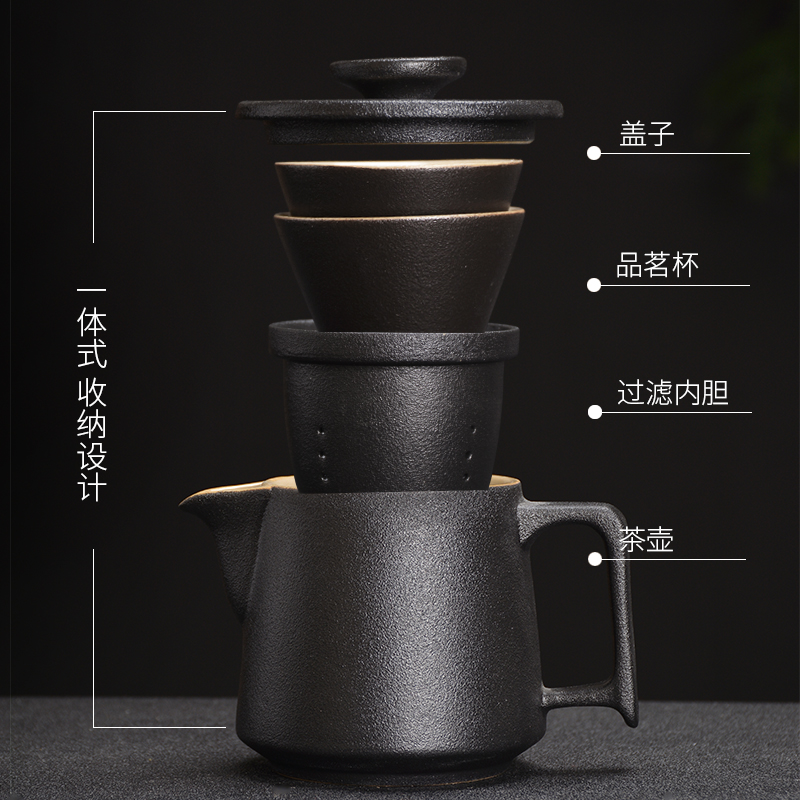 Thousand teapot from kung fu suit travel ceramic tea set portable contracted crack cup a pot of two cups of the custom logo