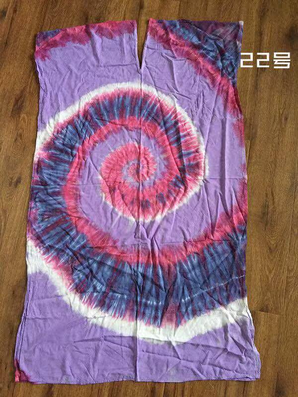 幻想泰国纯手工扎染连衣长裙宽松袍子