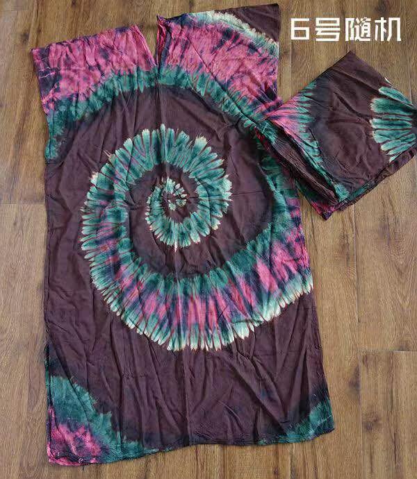 幻想泰国纯手工扎染连衣长裙宽松袍子