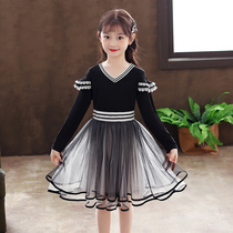 Girls dress Korean version of the childrens skirt 2021 new childrens clothing little girl puffy yarn princess dress net red spring section