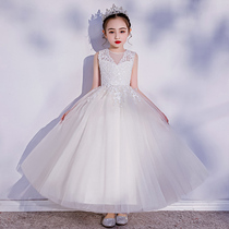 Girls high-end dress summer dress Host piano playing suit Flower girl foreign style Children elegant princess dress summer