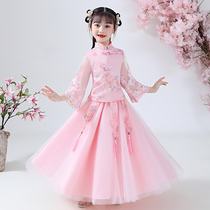 Childrens Hanfu Women super Fairy dress Girls ancient costume Childrens clothing skirt Tang dress Spring and autumn summer floral national clothing