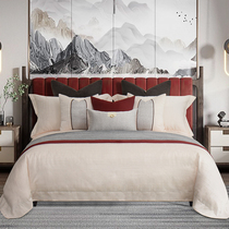 New Chinese sub-red hugging pillow hitch-like plate interbed goods 11 pieces of dark florid texture Quilt Cover Room room Bed Goods