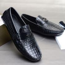 Liden Amani casual shoes European station bean shoes men autumn leather English tide shoes lazy one foot shoes