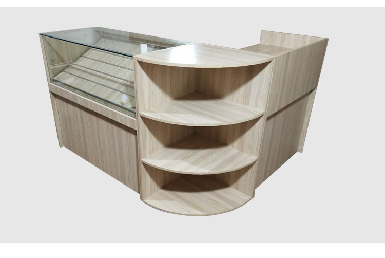 烟柜玻璃展示柜超市转角烟柜台带收银台一体便利店小型木质陈列柜