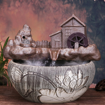 Jingdezhen ceramic fish tank running water Household small goldfish tank Turtle raising fish embroidery removal of poison scattered tiger tooth bacteria