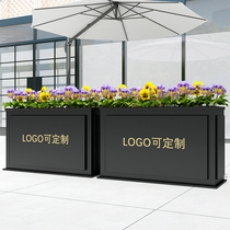 Sales Department square Leisure bar iron flower bed outdoor flower box combination gardening planting flower pot outside fence flower pot