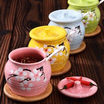 Ceramic Seasoning Box Personality Creativity Cute home with lid Salt Seasoning Box Kitchen Single Seasoned Hog Oil Tank