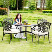 Outdoor cast aluminum tables and chairs modern minimalist outdoor garden open-air tables and chairs five-piece villa courtyard aluminum alloy tables and chairs