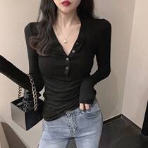 Blouse Women Cotton Vneck Long Sleeve Shirts 2020 Fall Wome