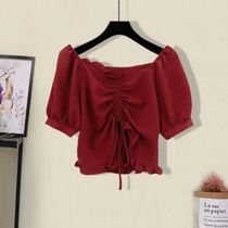 Sweet and spicy summer suit fat mm single size womens sister 2021 Korean loose top covering meat wide leg pants two