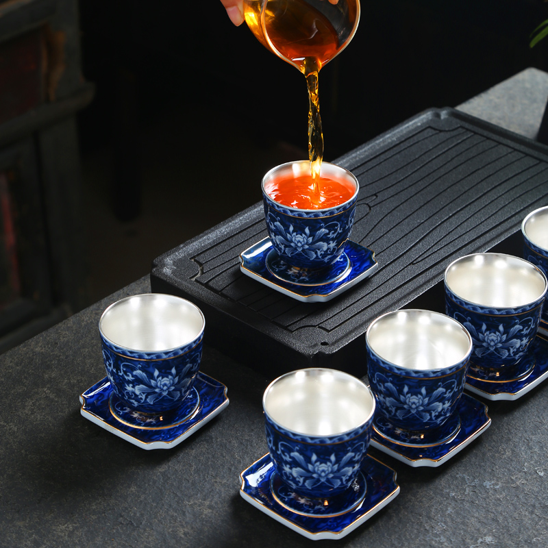 Jingdezhen high - end master cup single CPU hand - made colored enamel porcelain ceramic tea set flower sample tea cup kung fu tea cups