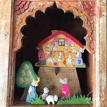 Russian hand-painted building blocks to build a story to play parent-child interaction