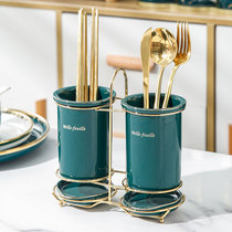 Nordic light luxury creative ceramic chopsticks tube household storage rack kitchen chopsticks basket fork spoon chopsticks cage drain