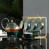 Flower tea tea set Nordic household glass pot for making fruit tea Teacup candle heating light luxury afternoon tea