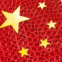 Seniors Creative Painting Hand for Party Flag Creation of Party Festival Crafts Group Kin-dimensional Theme Patriotic Love Party Functorial Paper