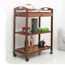 Kitchen dining car Tea car Wine car Shelf Beauty salon trolley tool car Beauty salon instrument Solid wood