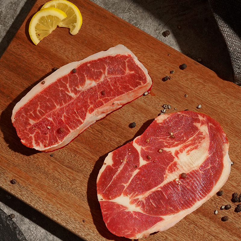 【正善牛肉哥】澳洲谷饲100天板腱牛排750g6块原切原味