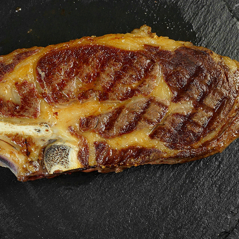 【正善牛肉哥】澳洲谷饲100天带骨眼肉牛排战斧牛排800g共2块