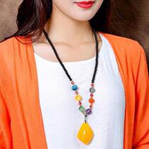 Necklace female Joker personality temperament Korean sweater chain long accessories retro ethnic style pendant clothes accessories