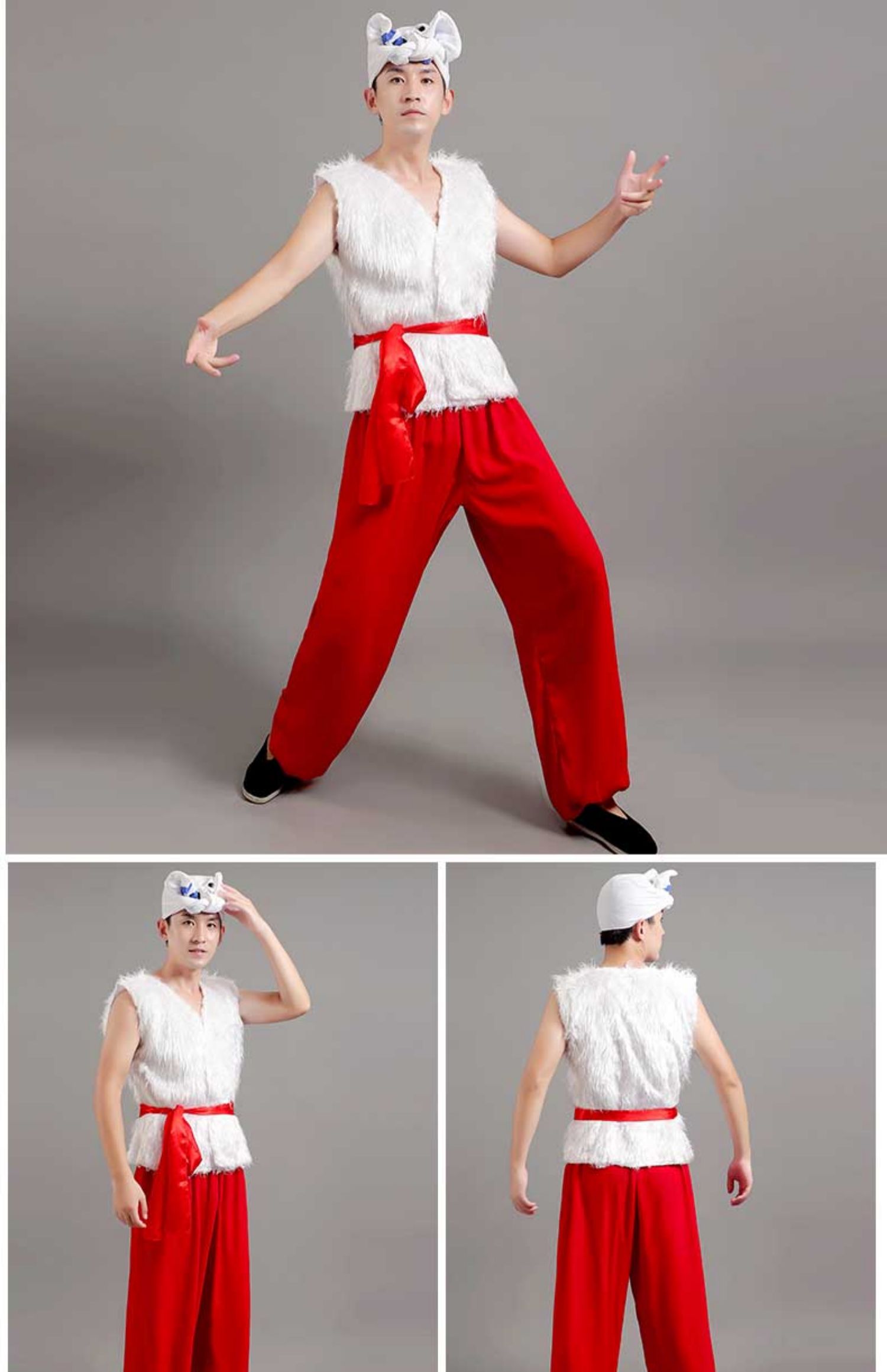 新款陕北民族安塞腰鼓传统陕西民歌服秧歌服开场舞打鼓舞服演出服