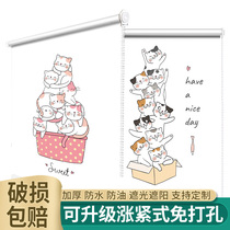 Custom Curtain Roller Shutters Free to install lifting toilet Kitchen Toilet Roll Pull-out Shade Curtain blinds