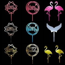 Acrylic English Happy Birthday Happy Birthday Link Cake Decorated Black Plug plugins