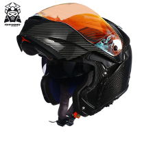 Malushen B10 carbon fiber helmet motorcycle men and women unveiling helmet summer helmet locomotive full helmet four seasons and a half