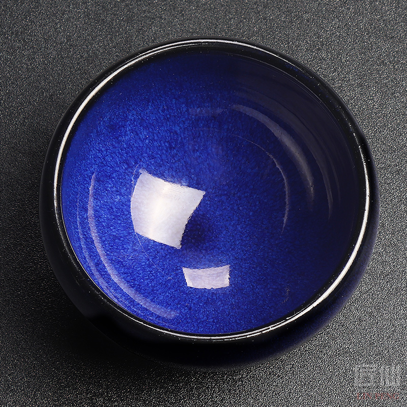 Artisan fairy pure manual build light tea tea bowl spirit 's blue obsidian variable temmoku porcelain tire iron tea masters cup