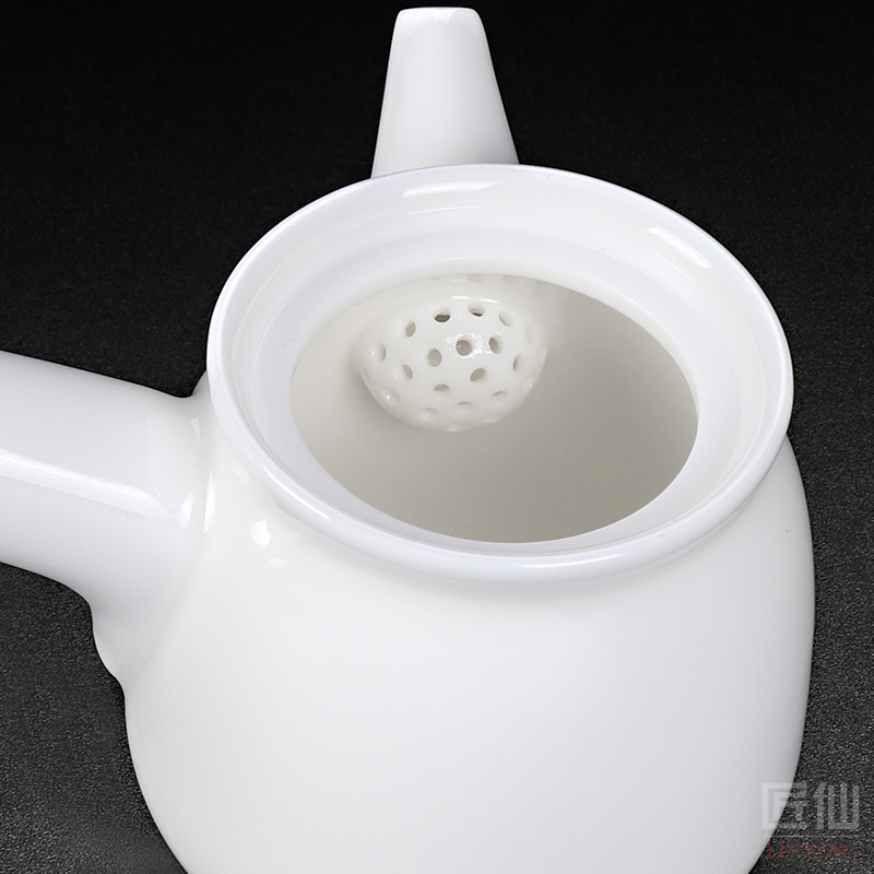 Artisan fairy ringo Lin masters cup white porcelain crack a pot of two cups of checking ceramic portable travel tea set