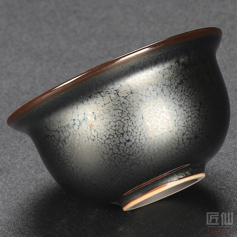 The Master artisan fairy Chen Weichun built light tea suit household ceramic checking kung fu tea set lid bowl